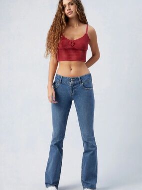 Pacsun Stretch Medium Indigo Low Rise Bootcut Jeans  Size 31